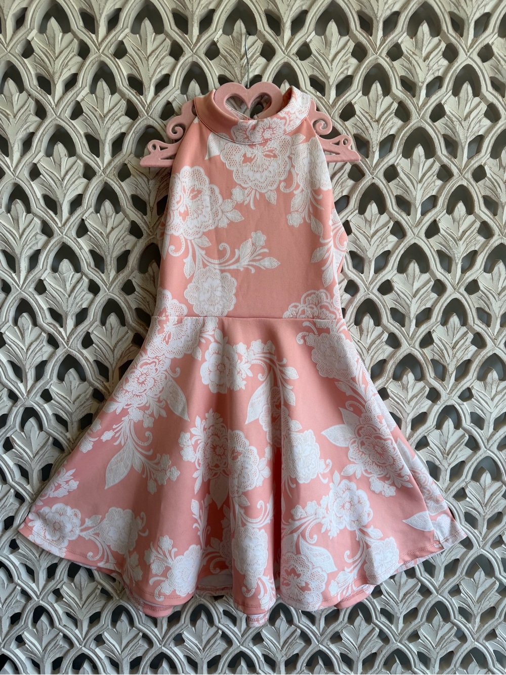Lilt Girls Pink Floral Fit & Flare Dress Size 8